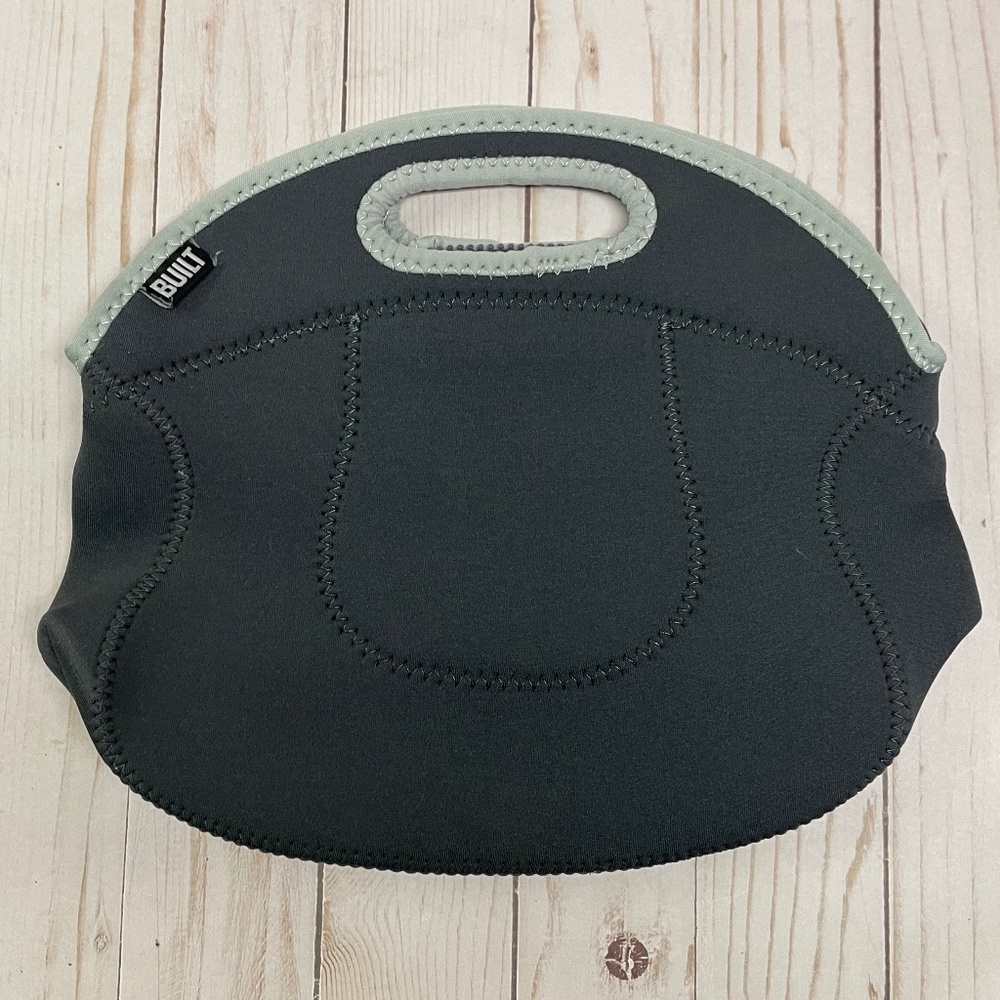 Built Spicy Relish Neoprene Lunch Bag Adjustable Strap Washable Charcoal Gray